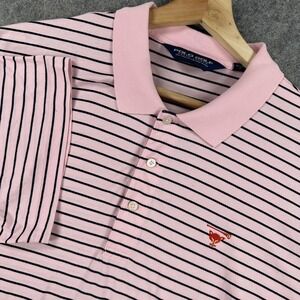 Polo Golf Ralph Lauren Polo Shirt Mens Extra Large Pink Striped Pima Cotton
